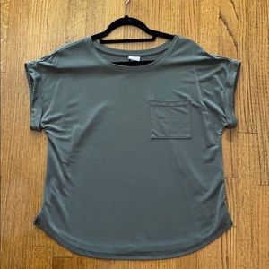 Khaki Short-Sleeve Blouse